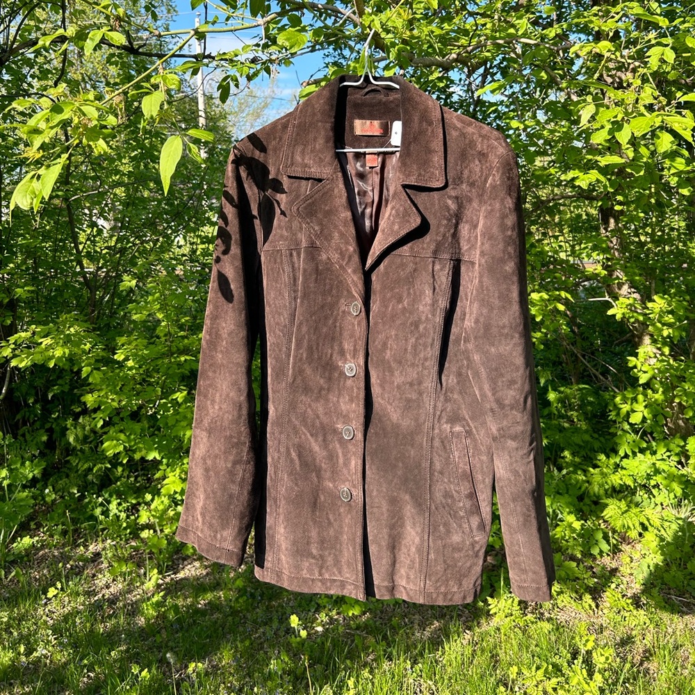 Brown leather coat Danier